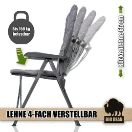 BigDean Campingstuhl Bequemer Grau