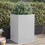 vidaXL Pflanzkübel Silbern 52x48x75 cm Verzinkter Stahl