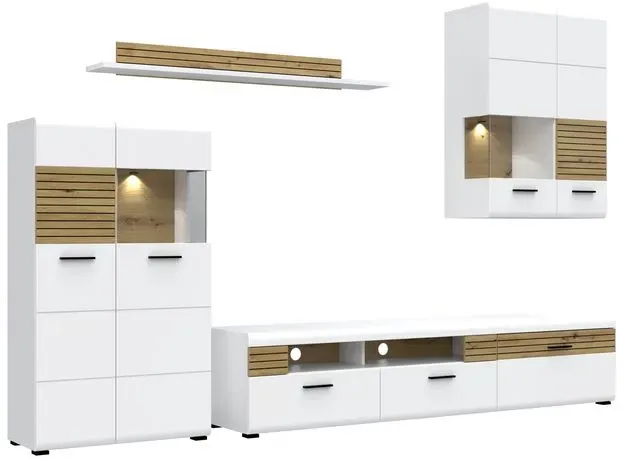 Innostyle Wohnwand Salou Dekor Weiß
