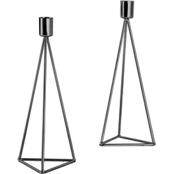 Tischkerzenhalter ECHTWERK "Modern Big, Weihnachtsdeko", schwarz, B:9,5cm H:24,2cm T:9,5cm Ø:9,5cm, Eisen, Kerzenhalter, moderner Kerzenhalter aus Eisen, Kerzenständer, Höhe ca. 24,2 cm