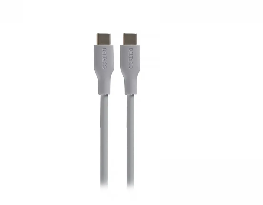 Deltaco USB-C Ladekabel 60W Silikon - Grau - 1,5m