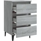 vidaXL Nachtschrank mit Metallbeinen 40 x 35 x 69 cm Grau