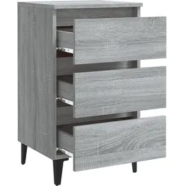 vidaXL Nachtschrank mit Metallbeinen 40 x 35 x 69 cm Grau