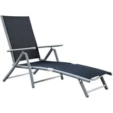 MX Alu Gartenliege Deckchair schwarz Sonnenliege Relaxliege Liege Poolliege