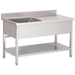GastroHero Spültisch Basic 12x6 mit 1 Becken links,