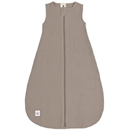 Lässig Sommerschlafsack ohne Ärmel Muslin Baumwolle GOTS zertifiziert unisex/Muslin Sleeping Bag taupe, 50/56