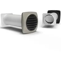Airtec Rundrohr Ø 150mm, Teleskop-Mauerkasten 350-680mm, Rückstauklappe