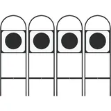 vidaXL Dressur Marker 4 Stk. Stahl Schwarz/Weiß
