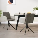 vidaXL Drehstühle für Esszimmer, 2er-Set, hellgrauer Samt