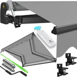 Kesser KESSER® Elektrische Gelenkarmmarkise mit Fernbedienung Markise Gelenkmarkise Terrassenmarkise Klemmmarkise Sonnenmarkise inkl. Wandhalterung Sonnenschutz Balkonmarkise wasserabweisender
