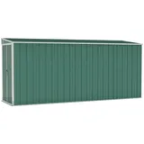 vidaXL Wand-Geräteschuppen Grün 118x382x178 cm Verzinkter Stahl