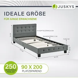 Juskys Manresa 90 x 200 cm grau