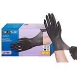 Franz Mensch Hygostar Latexhandschuhe Diablo, schwarz, Gr. 7/S | puderfrei, 100 Stück, Premium-Tattoo-Handschuh schwarz, Einmal-Handschuh, Einweghandschuhe Streetfood