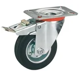 Dörner + Helmer Lenkrolle mit Platte und Totalfeststeller 125 x 37 mm, Tragkr. 100 kg