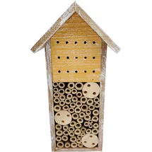 Dehner Natura Premium Insektenhotel Galway, Bienenhotel nachhaltig, Insektenhaus/Nistkasten für Bienen/Schmetterlinge/Käfer, ca. 15 x 30 x 13 cm, aus FSC-zertifiziertem Tannenholz/Bambus, braun/gelb