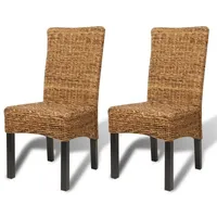 VidaXL Esszimmerstühle 2 Stk. Abaca und Mango Massivholz