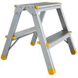 Proregal Metal Double Giraffe Doppelseitige-Aluminium-Stufenstehleiter 2 Stufen 41 cm Hoch 150 kg Tragkraft Leiter Trittleiter Haushaltsleiter