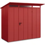 Hörmann Metall-Gerätehaus Berry Modern mit Pultdach Typ 1, 248 x 153 cm,purpurrot,3,8 m2