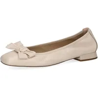 CAPRICE Damen Ballerinas aus Leder mit Blockabsatz, Beige (Ecru