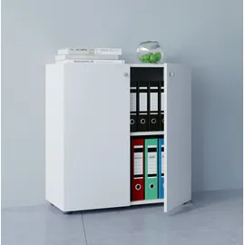 VCM Lona Aktenschrank 70 x 39 x 74 cm weiß