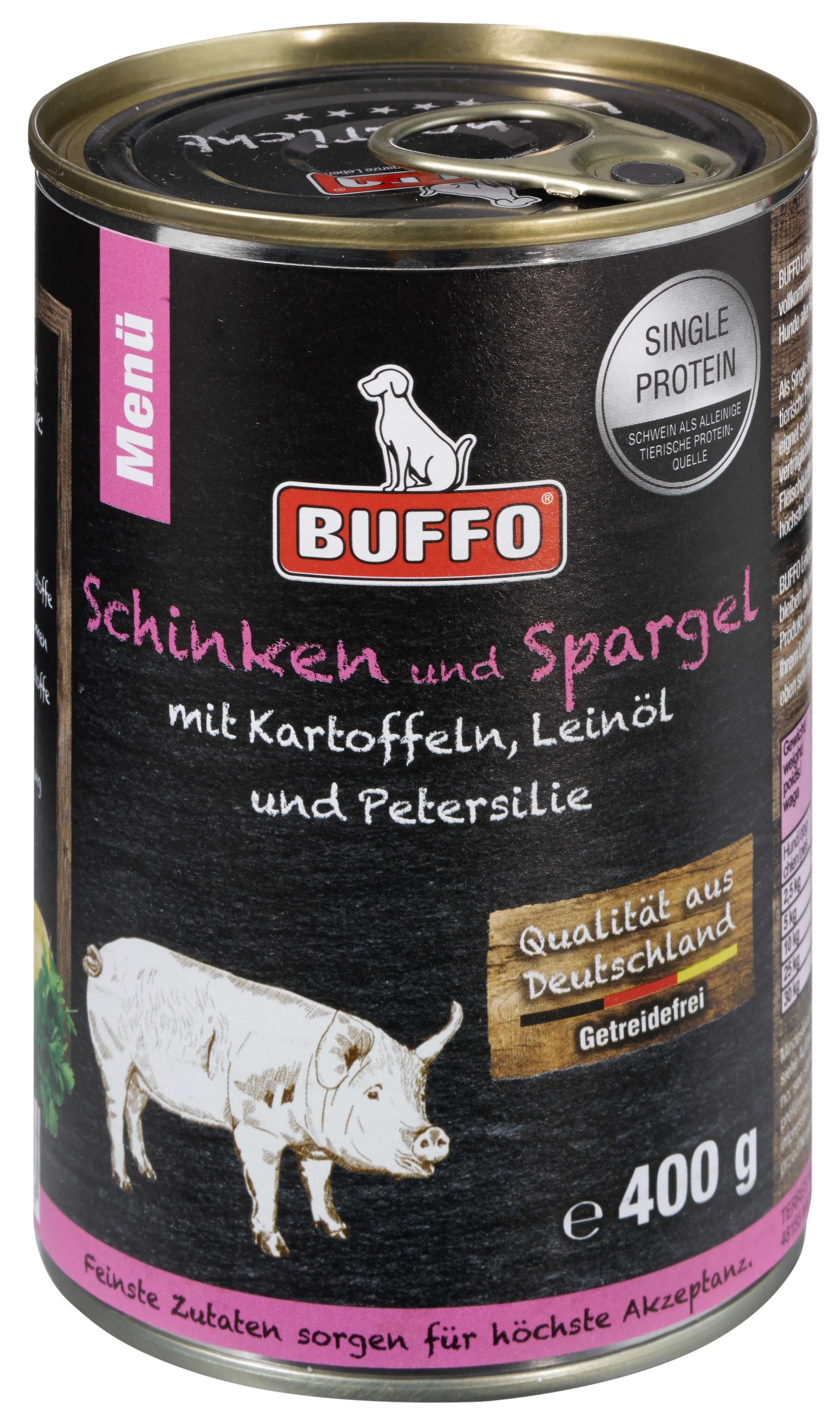 BUFFO Hunde-Nassfutter Leibgericht Schinken & Spargel