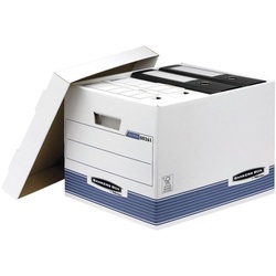 Bankers Box System 10er-Pack Archivboxen 33,5 x 40,4 x 29,2 cm weiß, 33.5x29.2x29.2 cm