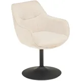 Livetastic Armlehnstuhl, Schwarz, Beige, Metall, Textil, rund, 63x87x64 cm, Sitzfläche 360° drehbar, Esszimmer, Stühle, Esszimmerstühle, Armlehnenstühle
