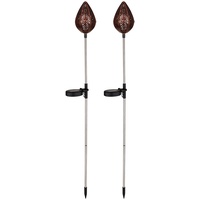GLOBO Solarleuchte Außenlampe Steckleuchte Retro Gartenlampe Lampenschirm mit Muster,