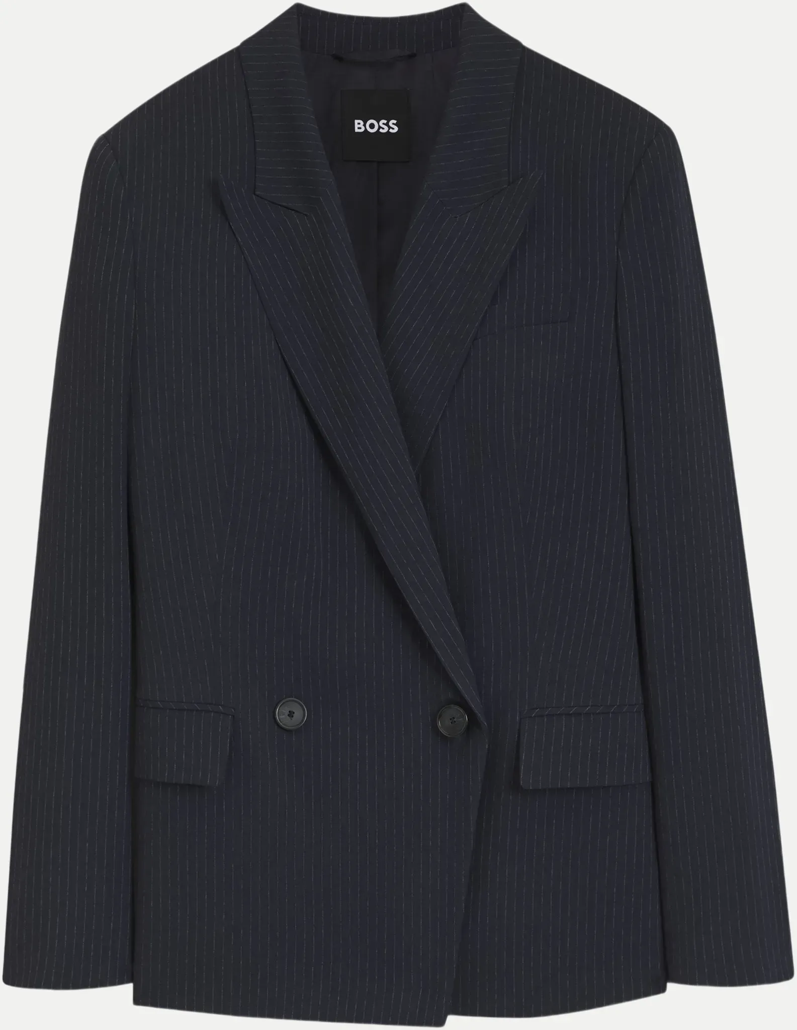 2-Reihiger Blazer mit Nadelstreifen Schwarz 40