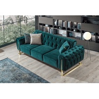Villa Möbel 3-Sitzer Nova Sofa Schlaffunktion mit Knopfsteppung, 1 Stk. 3-Sitzer, Quality Made in Turkey, Mikrofaser Samtstoff