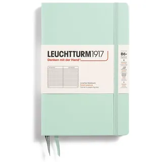 Leuchtturm1917 Notizbuch Paperback Hardcover, B6+ Mint Green, Liniert