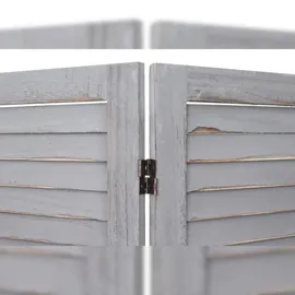 Mendler Paravent HWC-G30, Trennwand Sichtschutz Raumteiler, Shabby-Look 170x200cm ~ grau