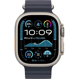 Apple Watch Ultra Ocean Armband 49 mm Navy Titan Schwarz