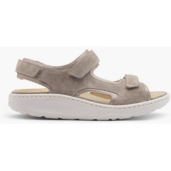 Leder Komfort Keilsandalette - Damen - grau