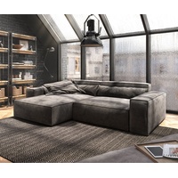 DELIFE Big-Sofa »Sirpio«, XL Mikrofaser Khakibraun 270x180 cm Recamiere variabel mit Hocker braun 274 cm x 70 cm x 178 cm