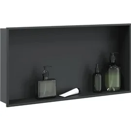 vidaXL Duschnische Mattschwarz 62x32x9 cm Edelstahl