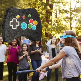 Relaxdays Piñata Set 3-TLG. Controller zum Aufhängen Bunt