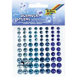 Folia Deko Schmucksteine Sparkling Blue selbstklebend 80 Stück