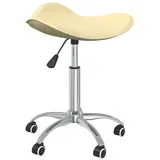 vidaXL Friseur Rollhocker Creme Kunstleder
