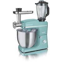 HEINRICHS 3 in 1 Universal Küchenmaschine, Küchengerät 1500W, 6 Geschwindigkeitsstufen, Multifunktionale Knetmaschine mit Fleischwolf, 1.5L Mixerbehälter, XXXL 10L Edelstahlschüssel (Grün)