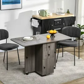 Homcom Küchentisch 120 x 60 x 76,5 cm dunkelgrau