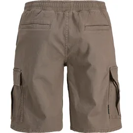JACK & JONES "JPSTCOLE DYLAN CARGO SHORTS MID", Herren, Gr. S, N-Gr, falcon, Web, Obermaterial: 98% Baumwolle, 2% Elasthan, unifarben, relaxed fit knöchellang, Hosen Cargohose