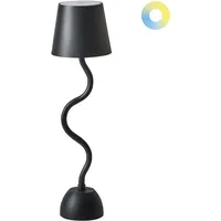 Beliani Kabellose LED Tischlampe VOUGA mit Dimmer Metall Schwarz