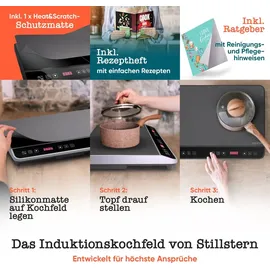 STILLSTERN Doppel-Induktionskochfeld -Kochplatte 3600W, 18 Stufen, 24h Timer,