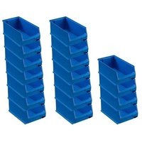 SuperSparSet 18x Blaue Sichtlagerbox 4.0 | HxBxT 15x20x35cm | 7,2 Liter | Sichtlagerbehälter, Sichtlagerkasten, Sichtlagerkastensortiment, Sortierbehälter