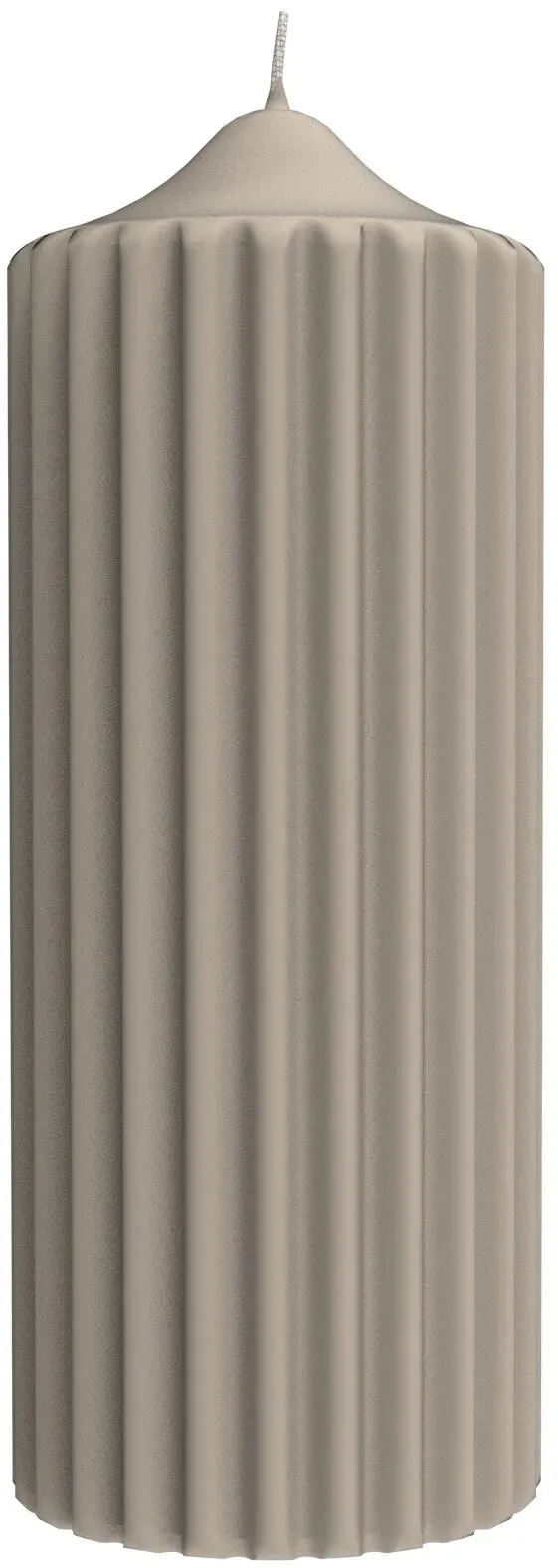 ENGELS SAMT Rillenstumpen - verschiedene Farben und Größen - Ø 8 H 20 cm / Kiesel