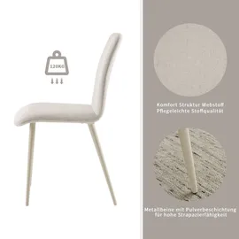 OTTO home 4-Fußstuhl Allyae Strukturstoff creme