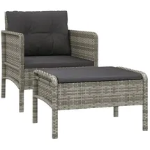 vidaXL Garten-Lounge-Set 2-tlg. grau