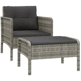 vidaXL Garten-Lounge-Set 2-tlg. grau