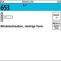 Industrial Quality Supplies DIN 653 Rändelschraube niedrige Form M8x10